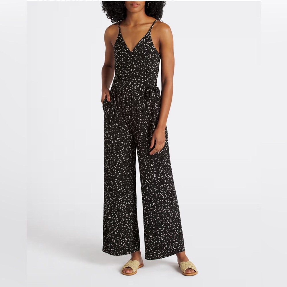 Kaileigh Black and White Floral Jumpsuit